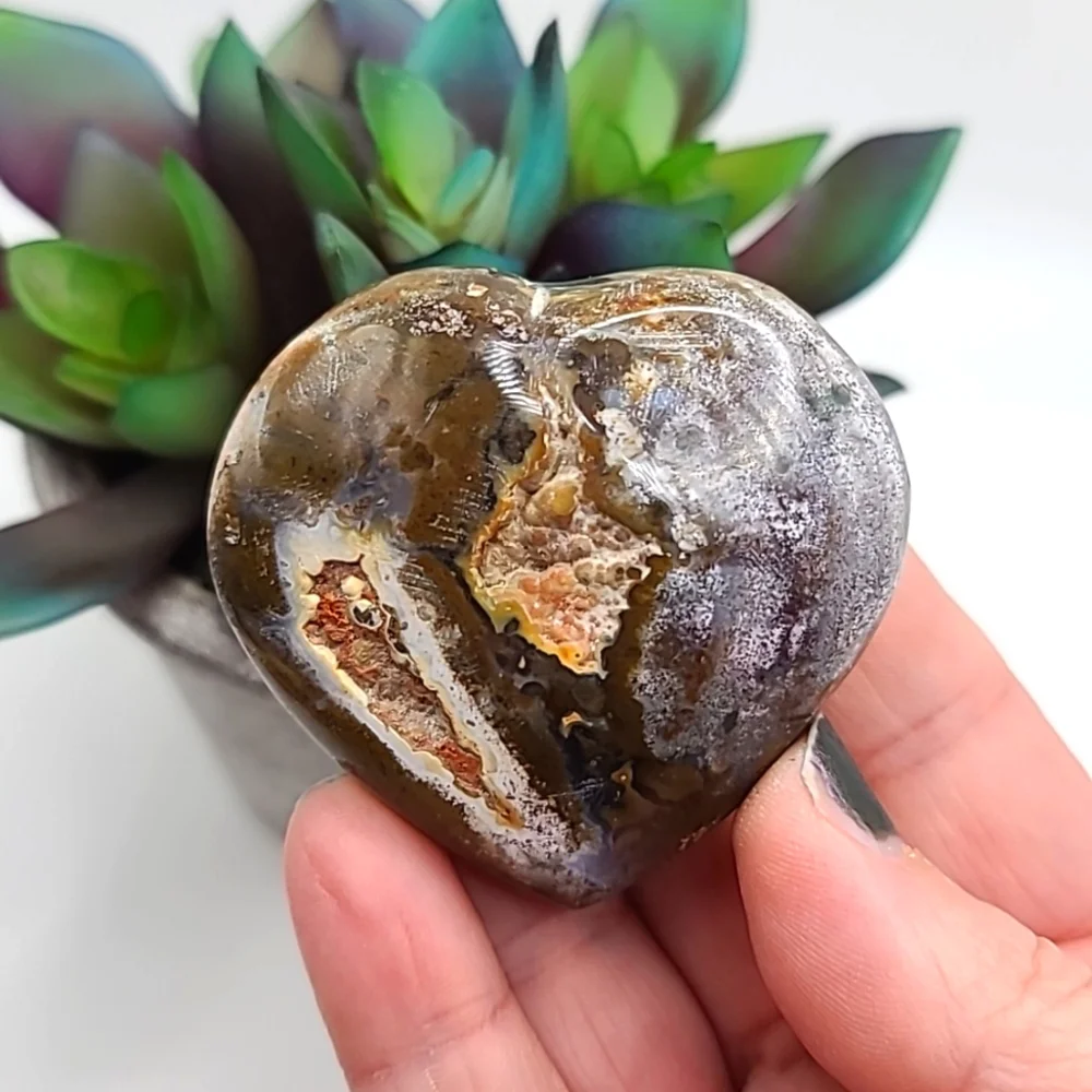 CLEARANCE Ocean Jasper Crystal Heart A